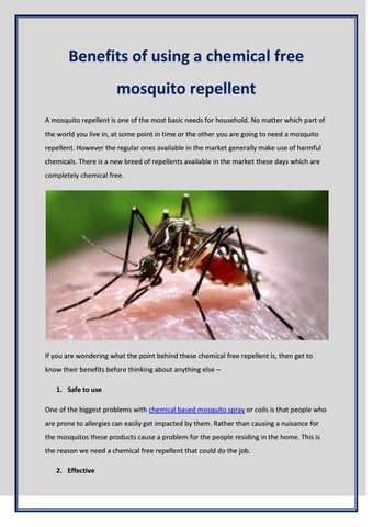 What are the Advantages of Mosquito Repellents?